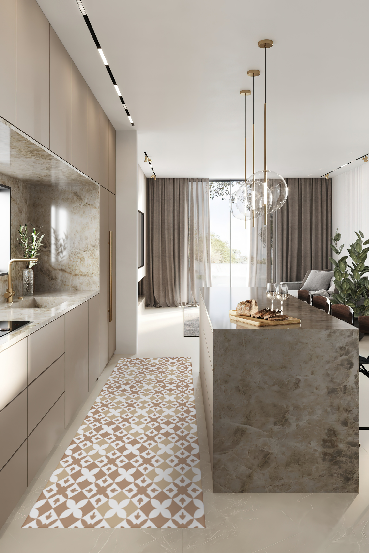 Alfombra vinilo Portugal marrón - Alfombras de vinilo